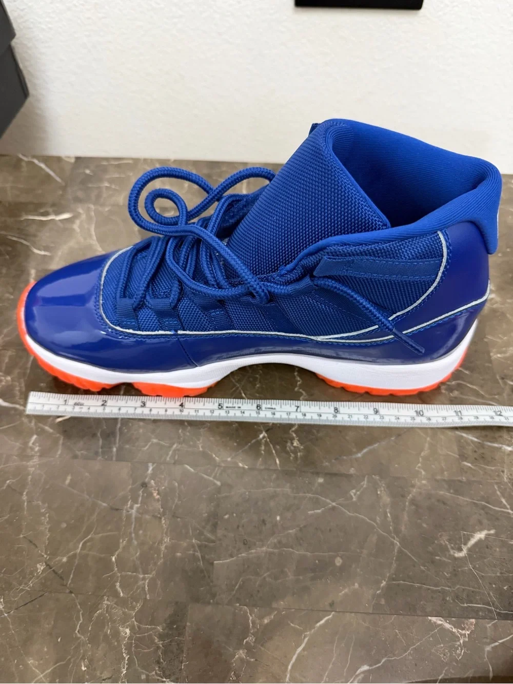 New! Air Jordan 11 Retro, Blue, Orange & White, Men’s Size 8